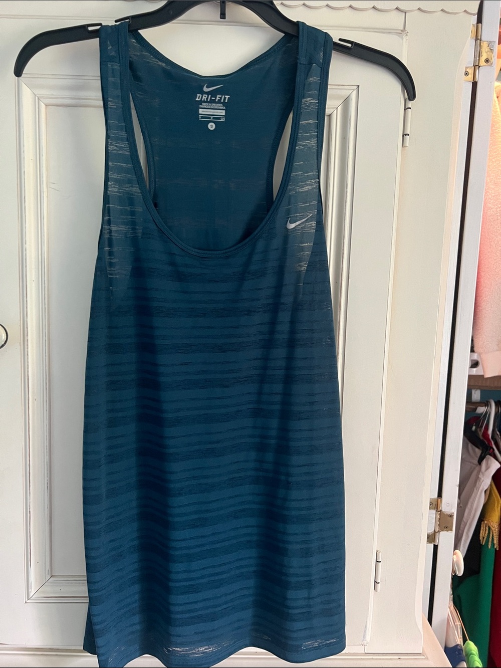 Nike Dri-FIT Teal Striped Racerback Tank Top